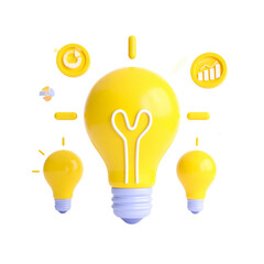 Bright ideas shine with financial growth and innovative business strategies for success.