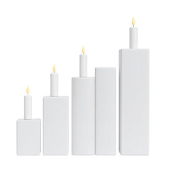Ascending candles create a sense of hope and growth symbolizing progress and illumination