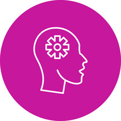 Emotional Regulation  Vector Line Pink Circle Icon Design