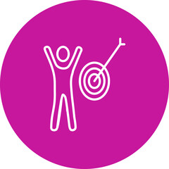 Obraz premium SelfMotivation Badge Vector Line Pink Circle Icon Design