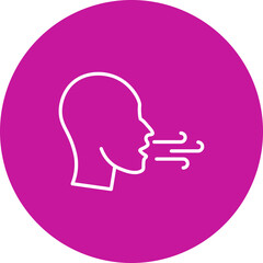 Breathing Exercise  Vector Line Pink Circle Icon Design