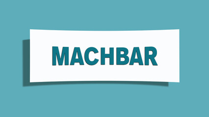 machbar (feasible) - A card isolated on light green background.