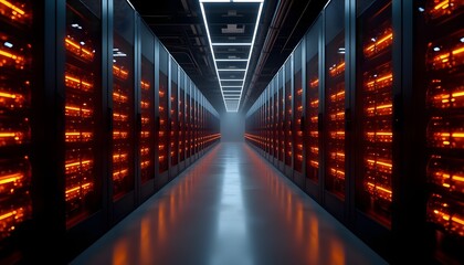 futuristic computer data server hallway