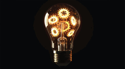 Dynamic Light Bulb with Gears 3D Animation in HD 1080