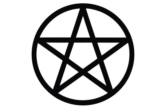 witch pentagram vector icon