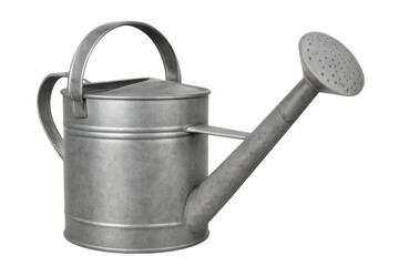 Classic metal watering can isolated on transparent background, ideal for gardening and plant care