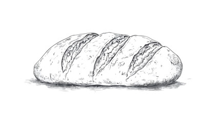 Fresh Loaf of Bread Isolated on White Background for Bakery Concept
