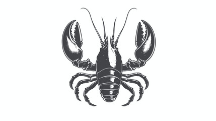 Lobster Black and White Flat Vector Icon Design