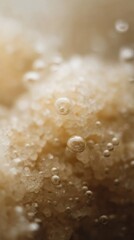 Effervescence surrounds dissolving sugar crystal structure