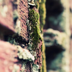 Moss and lichen covered tree bark