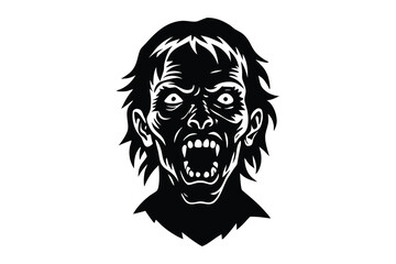zombie head vector icon