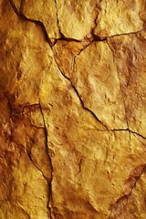 Golden rock with fissures and texture