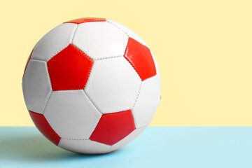 Soccer ball on color  background