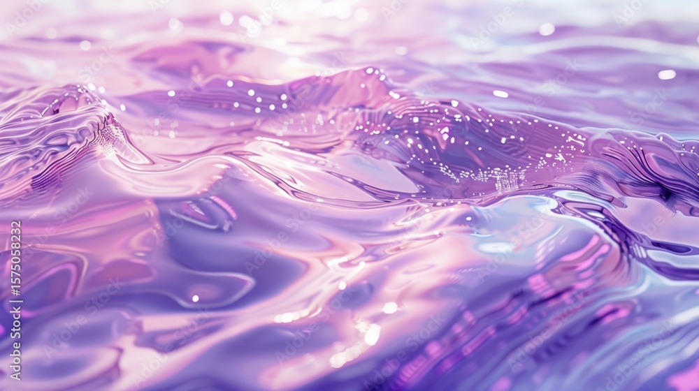 Poster abstract purple paint backdrop featuring reflective water-like texture with smooth, glossy surface a
