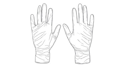 Obraz premium Medical Gloves Line Art Vector Icon for Healthcare Professionals