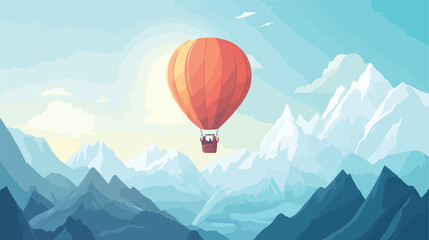 Obraz premium Adventure Seekers Soaring High Over Majestic Mountain Range