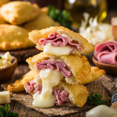 National Dishes of Argentina - Empanadas. Pies with ham and cheese