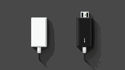 Sleek Black and White Mobile Phone Charger Vector Design