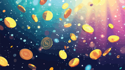 Shiny Money and Coin Scattered Sparkles Background