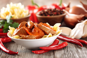 National Dishes of Hungary - Paprikash - meat stewed in sour cream, most often chicken or veal. Sometimes paprikash is made from fish
