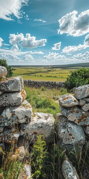Historical fortress ruins located on a hillside