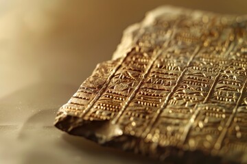 Tablet featuring cuneiform writing from an ancient civilization