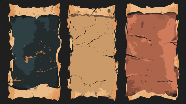 Vintage Old Paper Banner Set Vector Illustration