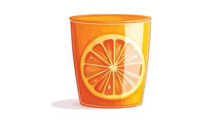 Orange Cup Color Vector Icon Isolated on White Background