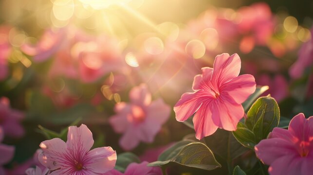 Lovely pink Impatiens flower