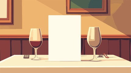 Flat Vector Table Card Sign Template for Events and Restaurants
