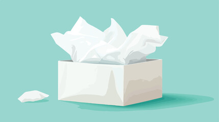 Modern Flat Vector Design of Isolated Paper Tissues Box