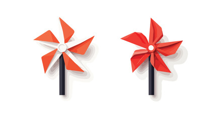 Paper Windmill Icon and Glyph Design for Graphic Projects