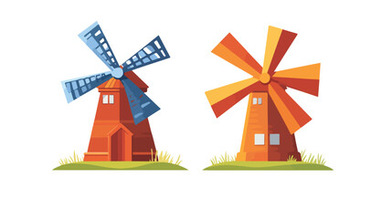 Modern Paper Windmill Flat Vector Icon and Glyph Design