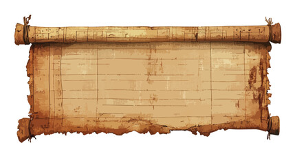 Ancient Papyrus Scroll with Patina and Torn Edges for Background