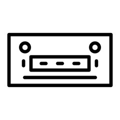 Car Radio  vector line icon design