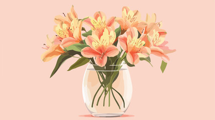 Pastel Alstroemeria Flowers Illustration for Professional Designs