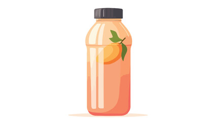 Peach Water Bottle Isolated on White Background for Design Projects
