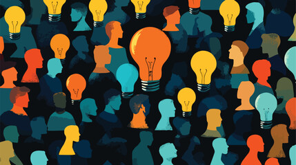 Creative People with Ideas Flat Vector Illustration