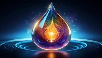 energetic droplet design with vivid colors and an energy symbol inside reflecting hydration benefits electrolyte homeostasis and sustained vitality