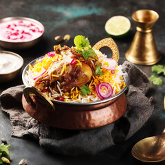 Traditional dishes for Ramanada Biriyani include Mansaf, a dish of lamb cooked in gravy with rice or bulgur.
