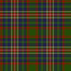 Azure, Black, Blue, Hunting Green, Red, White, Yellow Tartan Weave Pattern - Tile