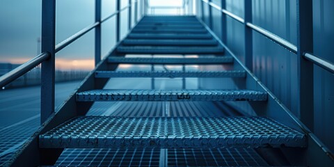 Outdoor staircase of a structure