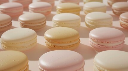 Obraz premium Aerial perspective of delicious macarons