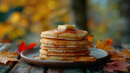 Warm, thin pancakes folded into triangles and drizzled with maple syrup