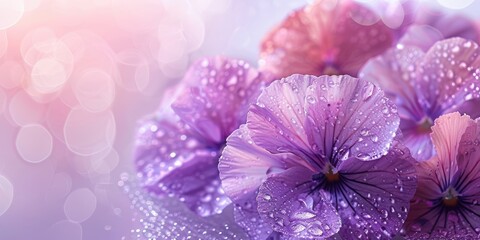 Isolated branch featuring blooming purple pansy flowers on a white background