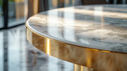 Fototapeta premium Elegant classic marble dining table in a sophisticated design