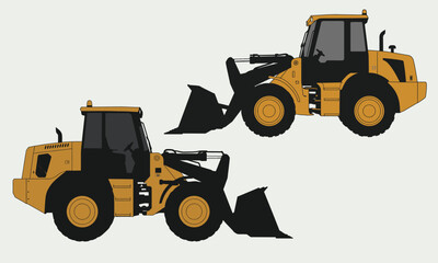 Backhoe Loader Construction Vehicle Vector