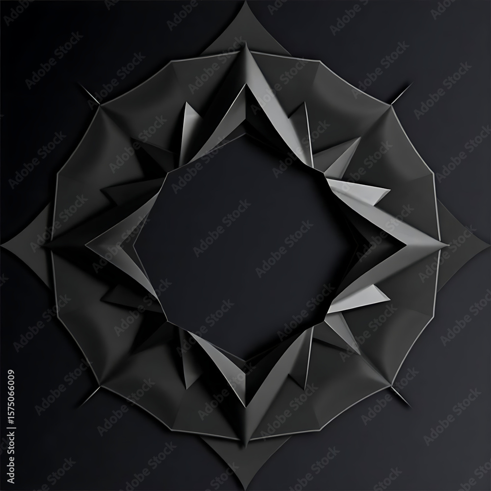 Poster a dark and minimalist geometric design with octagonal and square shapes creates a modern abstract ba
