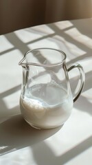 Separate milk container on plain background