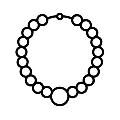 Obraz premium Minimalist outline icon pearl necklace